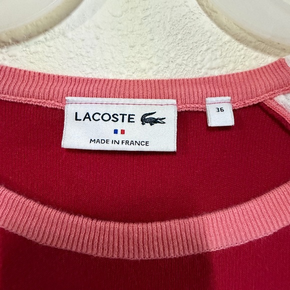 VTG Lacoste Raglan-Sleeve Sweater Size 32 Tonal Logo Made in France 90’s - Picture 2 of 3